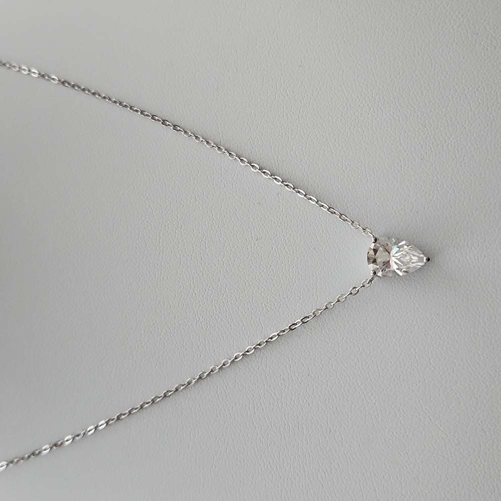2ct Pear Moissanite Necklace